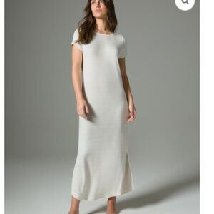 SOMA Luxe Lounge Dress Alluring Stripe Ivory Size L